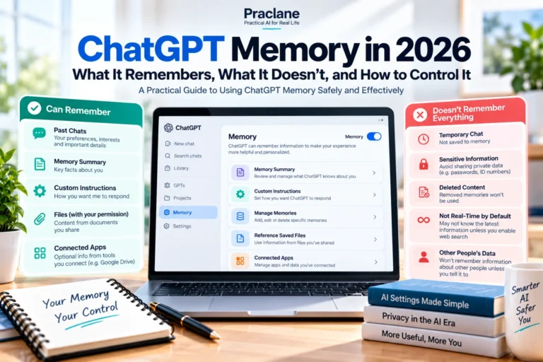 ChatGPT Memory in 2026 guide showing what ChatGPT can remember and how to control memory settings