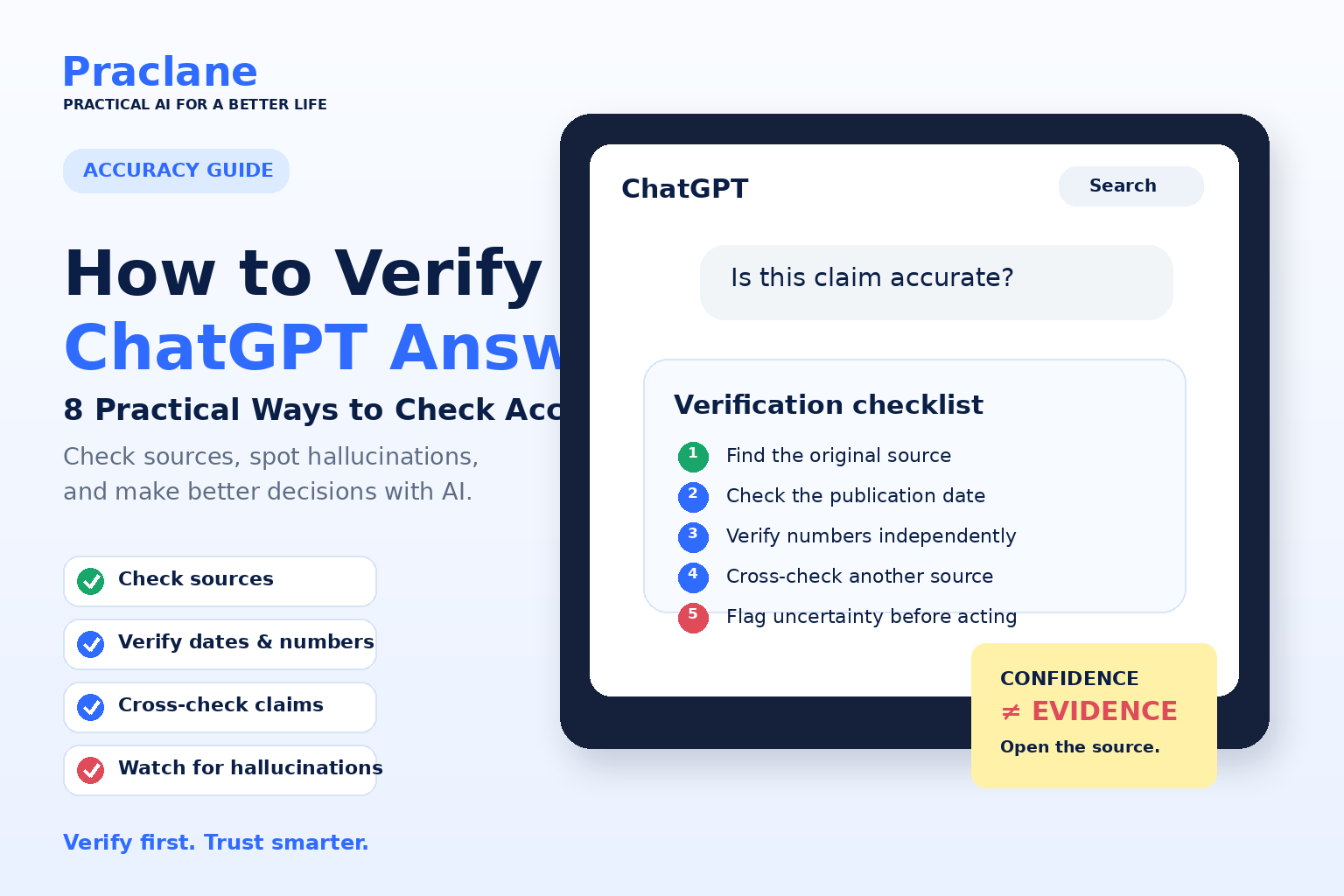 How to verify ChatGPT answers with sources, dates, numbers, and cross-checking