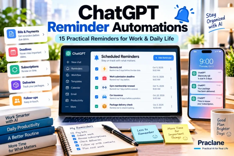 ChatGPT reminder automations for bills, deadlines, renewals, deliveries, follow-ups, and recurring work and life tasks